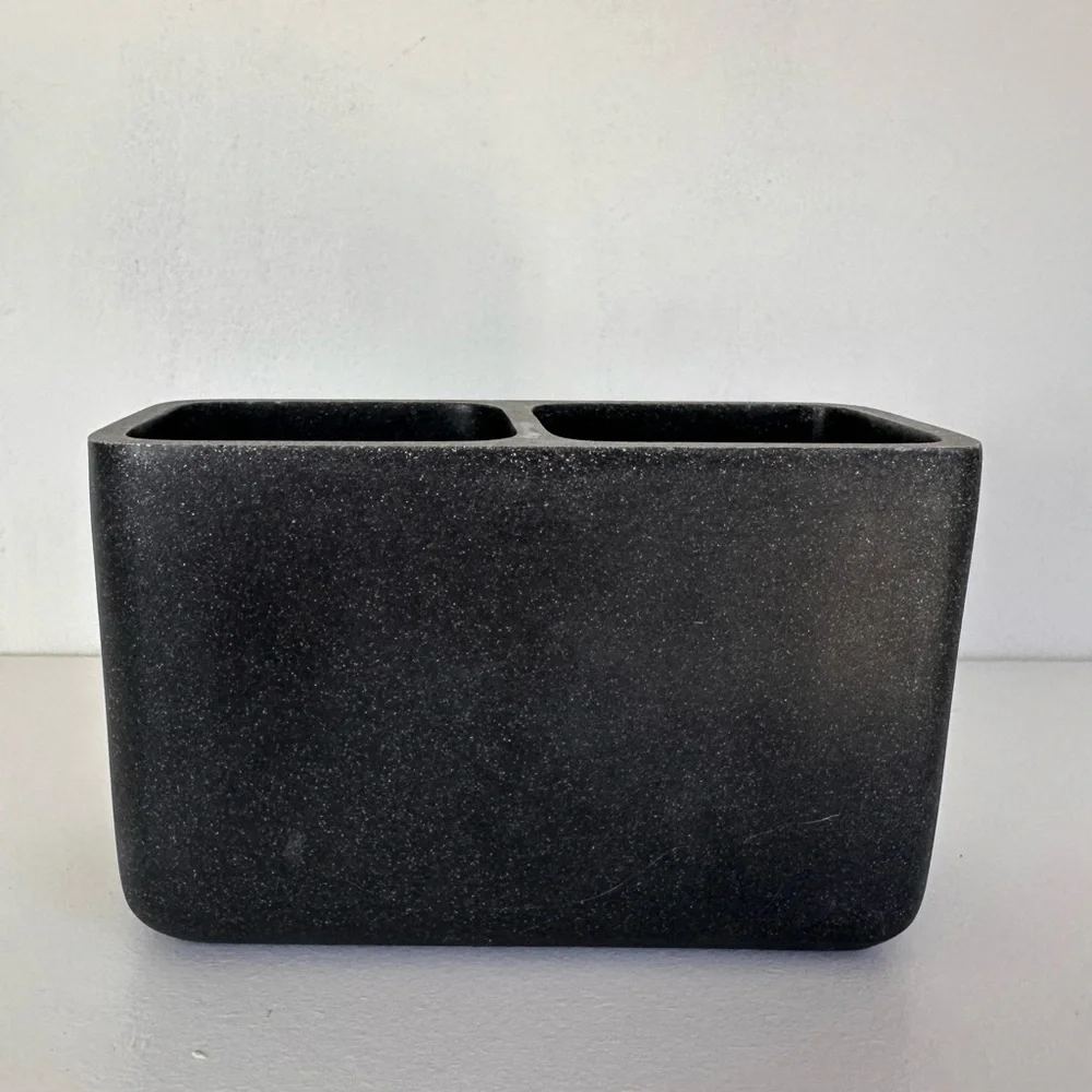 Black Brush Holder, bathroom decor,
